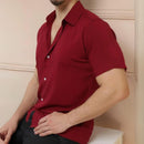 Camisa Social Masculina Manga Curta de Botão Lisa - Dom Conrado