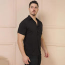 Camisa Social Masculina Manga Curta de Botão Lisa - Dom Conrado