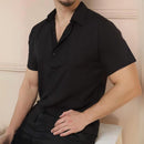 Camisa Social Masculina Manga Curta de Botão Lisa - Dom Conrado