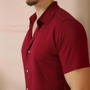 Camisa Social Masculina Manga Curta de Botão Lisa - Dom Conrado