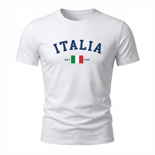 Camiseta Masculina Estampada Itália Sport - 100% Algodão - Dom Conrado