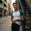 Camiseta Masculina Manga Raglan Bicolor - Modelo Denver - Dom Conrado