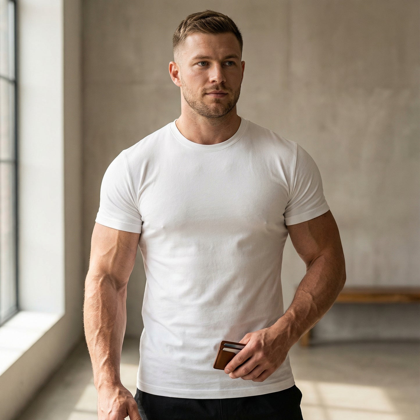 Camiseta Masculina Slim em Viscolycra Premium - Modelo Bernard - Dom Conrado