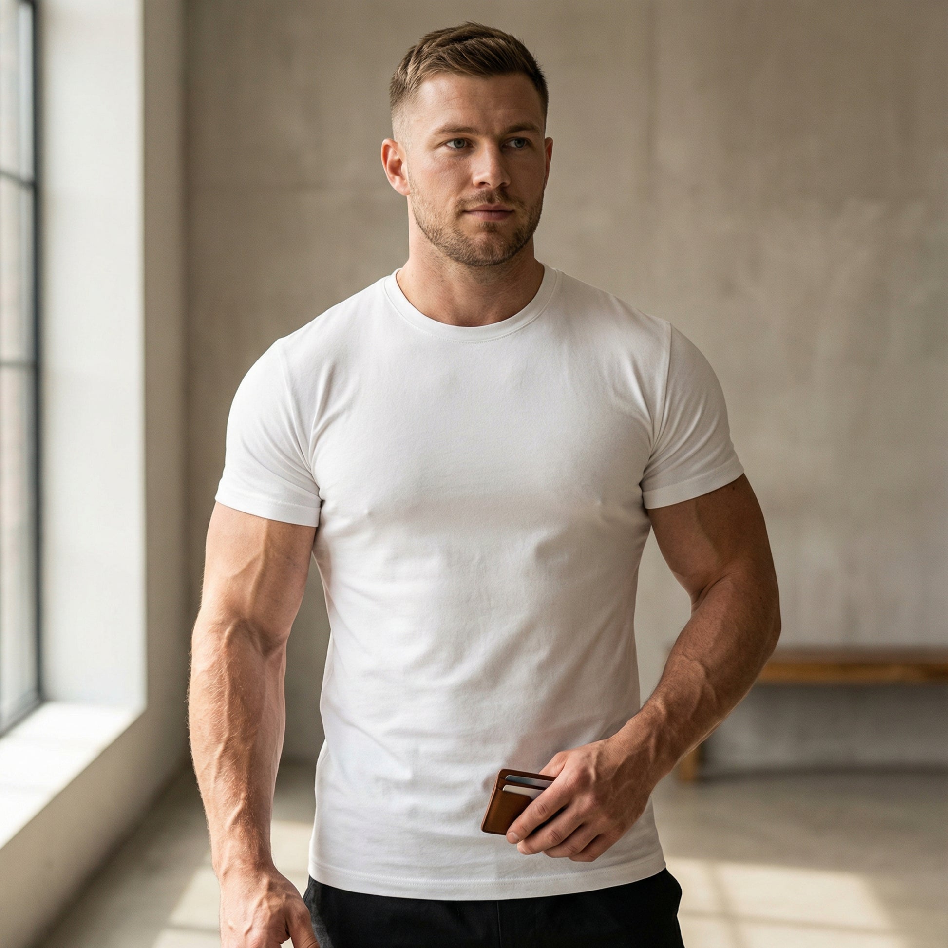 Camiseta Masculina Slim em Viscolycra Premium - Modelo Bernard - Dom Conrado