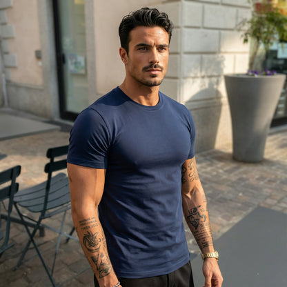 Camiseta Masculina Slim em Viscolycra Premium - Modelo Bernard - Dom Conrado