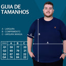 Camiseta Plus Size Masculina Básica Lisa Bordada - Humans