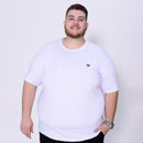 Camiseta Plus Size Masculina Básica Lisa Bordada - Humans