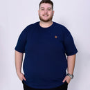 Camiseta Plus Size Masculina Básica Lisa Bordada - Humans