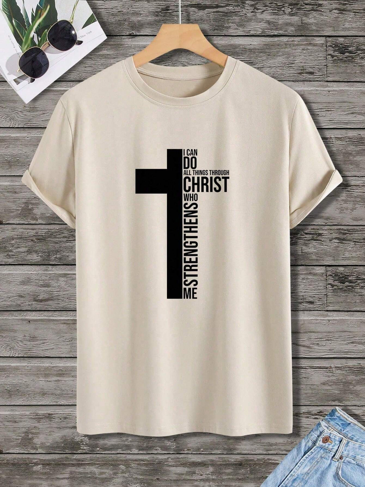 Camiseta Masculina Cruz Religiosa Algodão - Dom Conrado