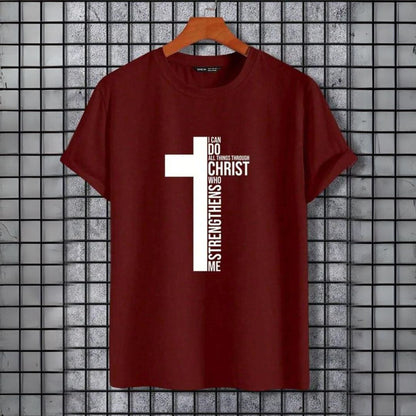 Camiseta Masculina Cruz Religiosa Algodão - Dom Conrado 