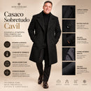 Casaco Sobretudo Masculino Preto Cavil | Elegância Clássica e Proteção no Inverno
