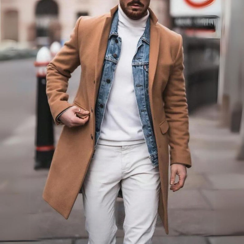 Casaco Sobretudo Masculino De Lã Com Gola - Dom Conrado