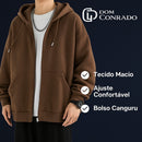 Casaco de Moletom Masculino com Zíper e Capuz – Conforto e Estilo Casual | Dom Conrado