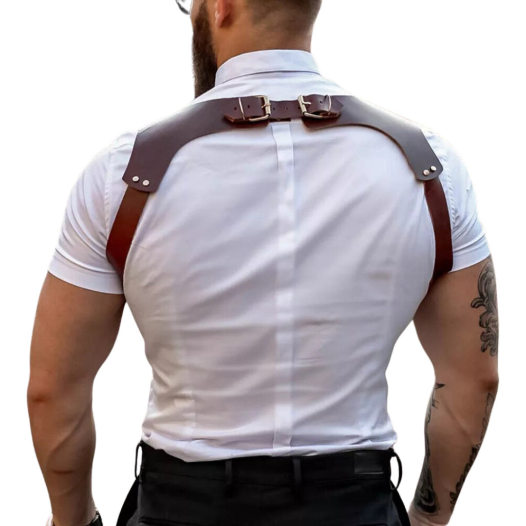 Cinto Suspensório Masculino Estilo Europeu em Couro Sintético – Bakugo - Dom Conrado