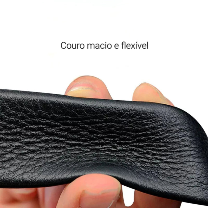 Cinto Masculino de Couro com Fivela Automática – Red Riot | Dom Conrado