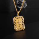 Colar Corrente Dourada Masculina Católica em Aço Titânio - Dom Conrado