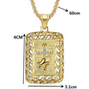 Colar Corrente Dourada Masculina Católica em Aço Titânio - Dom Conrado