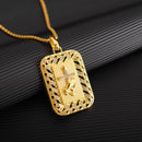 Colar Corrente Dourada Masculina Católica em Aço Titânio - Dom Conrado