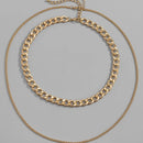 Colar Masculino 2 Peças - Conjunto Corrente Grossa e Fina - Dom Conrado