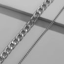 Colar Masculino 2 Peças - Conjunto Corrente Grossa e Fina - Dom Conrado