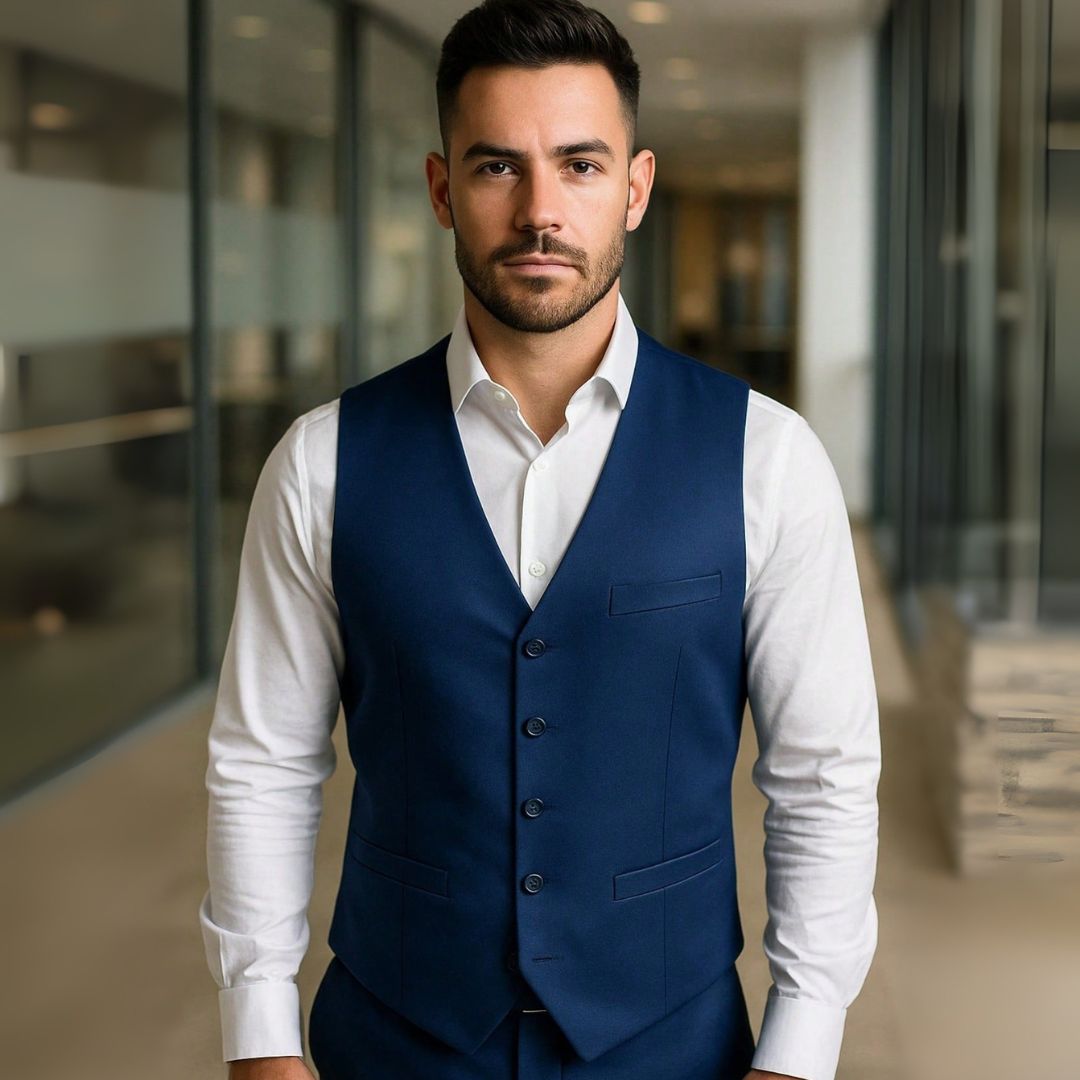 Colete Social Masculino Azul Marinho Slim Calleri - Dom Conrado