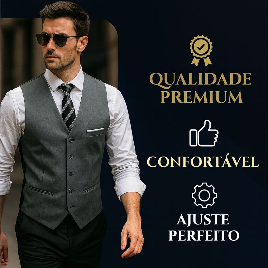 Colete Social Slim Masculino Oxford - Togoroki - Dom Conrado