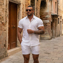 Conjunto Masculino Camisa e Short em Viscolinho Premium - Modelo Capri - Dom Conrado