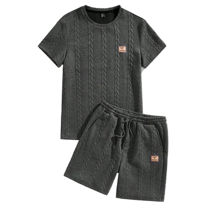 Conjunto Masculino Camisa e Shorts em Malha Texturizada - Minimalista - Dom Conrado