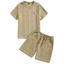 Conjunto Masculino Camisa e Shorts em Malha Texturizada - Minimalista - Dom Conrado