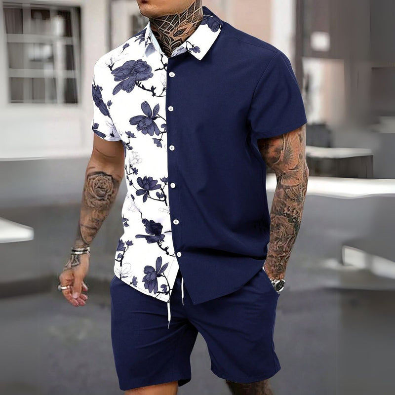 Conjunto Masculino Camisa e Shorts de Alta Qualidade - Tropical Caribbean - Dom Conrado