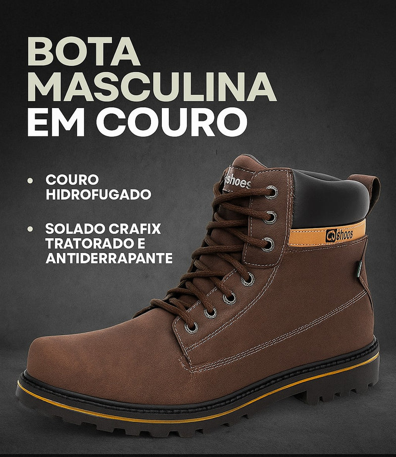 Coturno Masculino em Couro – Estilo Rugged - Scofield | Dom Conrado