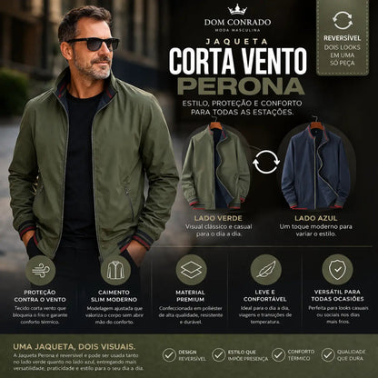 Jaqueta Corta Vento Masculina Reversível - Perona | Dom Conrado