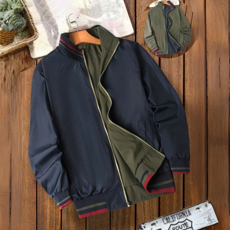 Jaqueta Corta Vento Masculina Plus Size Dupla Face com Zíper Thomas