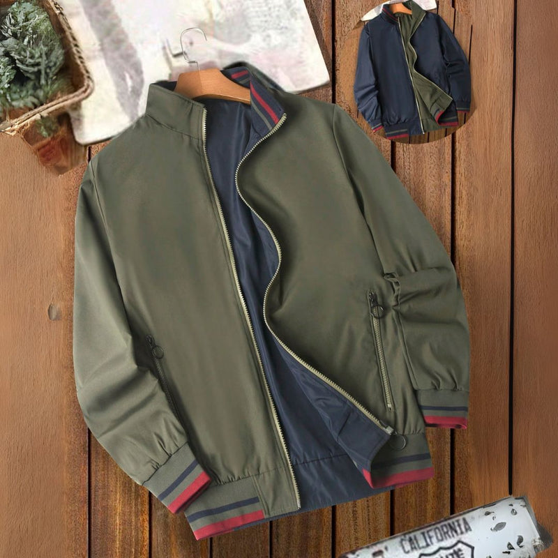 Jaqueta Corta Vento Masculina Plus Size Dupla Face com Zíper Thomas
