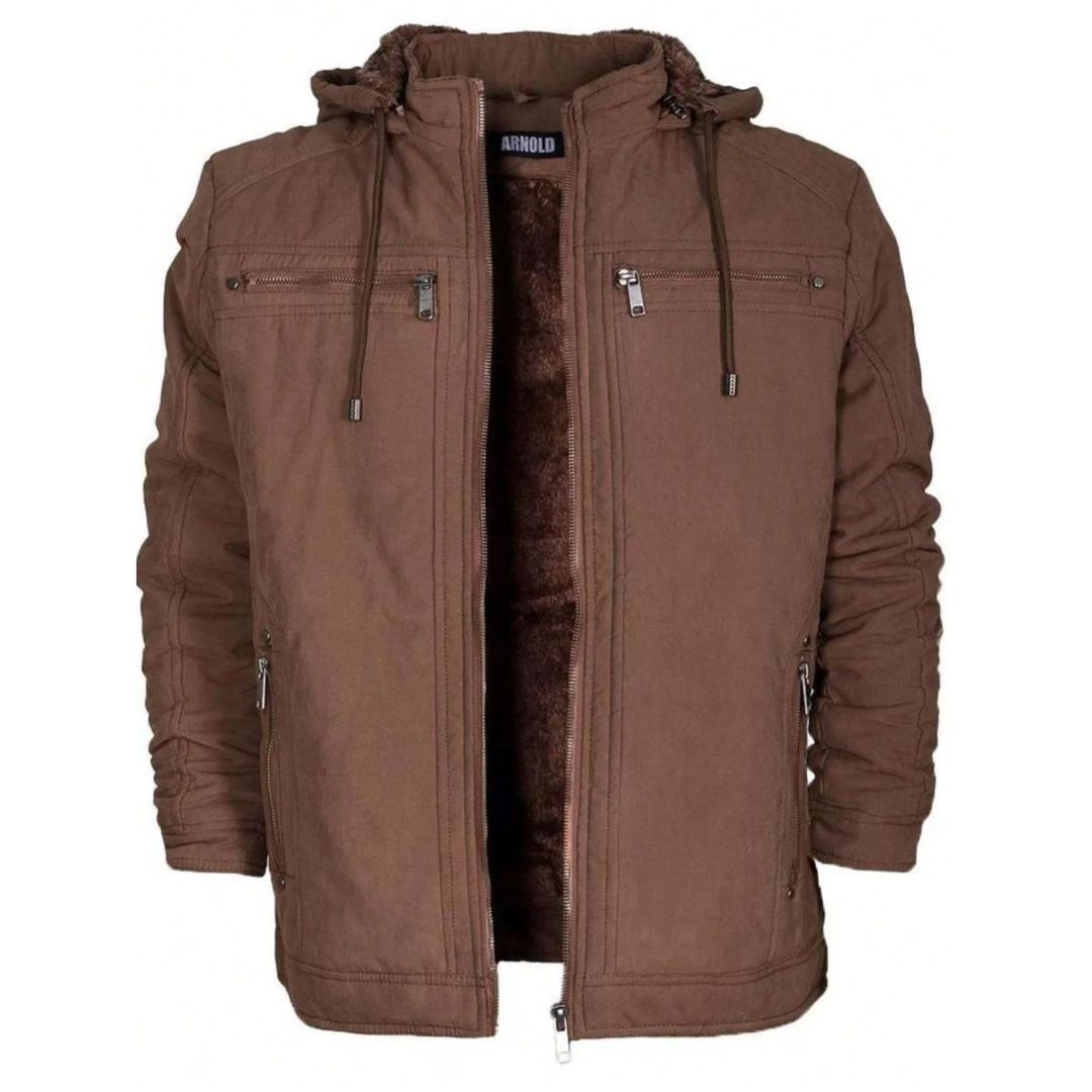 Jaqueta Sarja Masculina Forrada com Capuz Removível - Modelo Strike - Dom Conrado