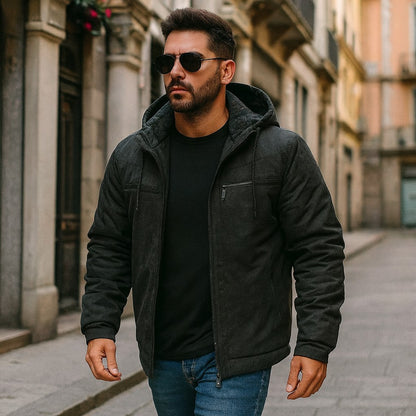 Jaqueta Sarja Masculina Forrada com Capuz Removível - Modelo Strike - Dom Conrado