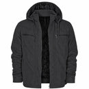 Jaqueta Sarja Masculina Peluciada com Capuz Removível - Hoddy