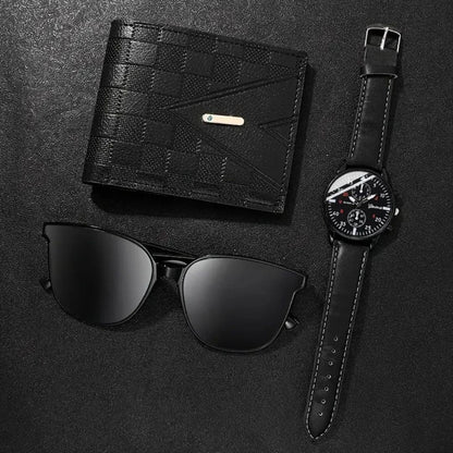 Kit Relógio, Carteira e Óculos de Sol Masculino - Giorgio
