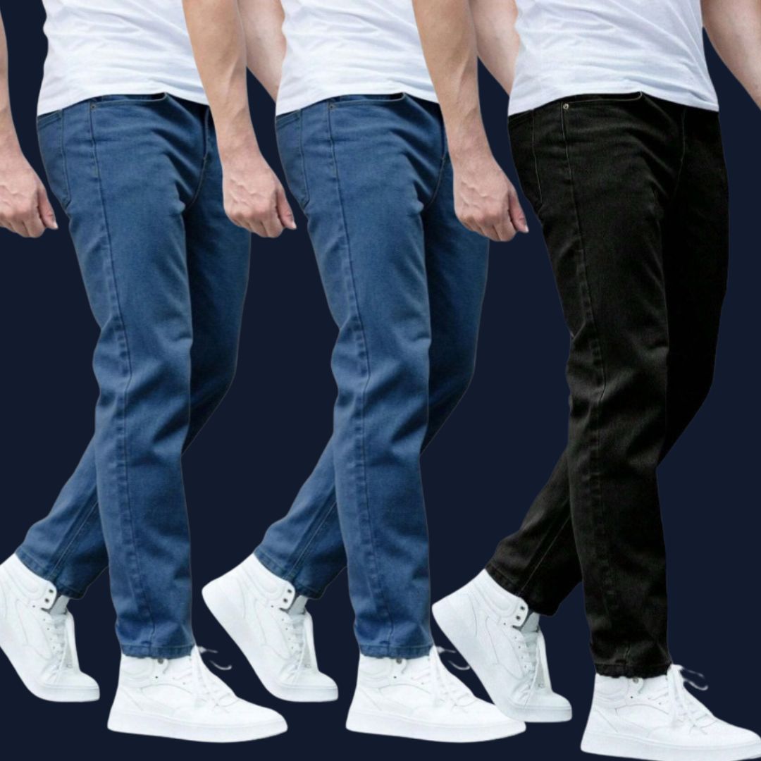 Kit com 3 Calças Jeans Masculina Skinny - Lion - Dom Conrado