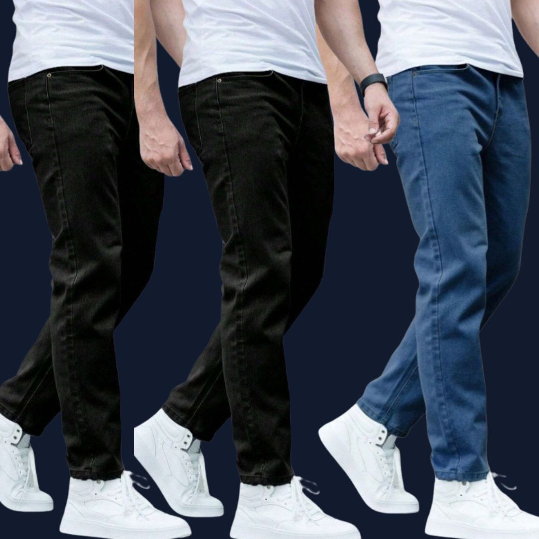 Kit com 3 Calças Jeans Masculina Skinny - Lion - Dom Conrado
