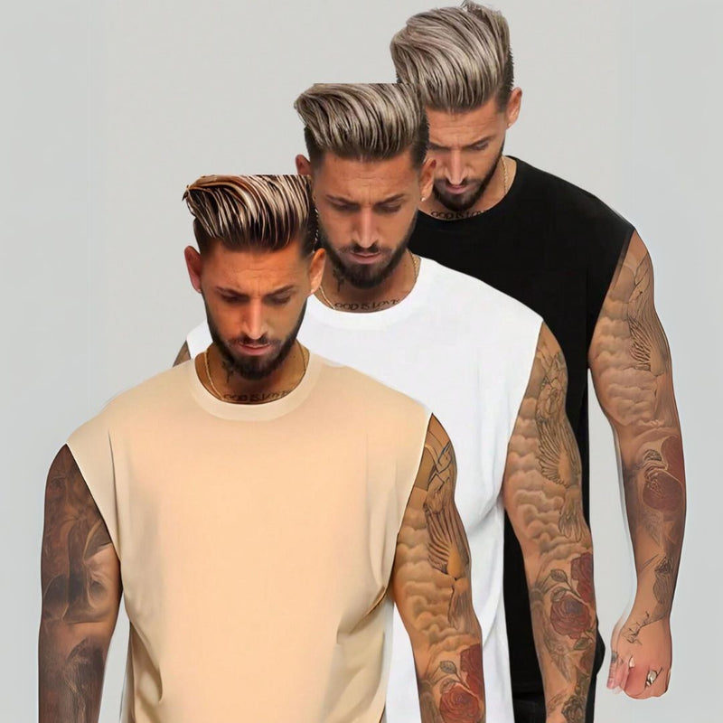 Kit 3 Regatas Oversized Masculina Treino Academia Praia Street - Dom Conrado