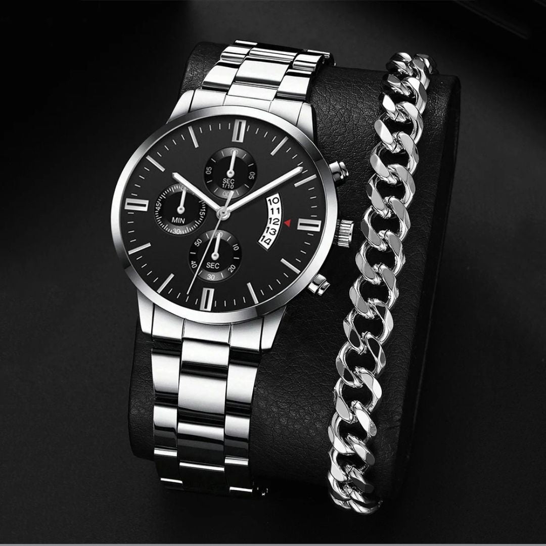 Kit Relogio Masculino de Alta Qualidade e Pulseira  - Dom Conrado
