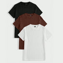 Kit com 3 Camisas Masculinas Caneladas de Alta Qualidade - Dom Conrado