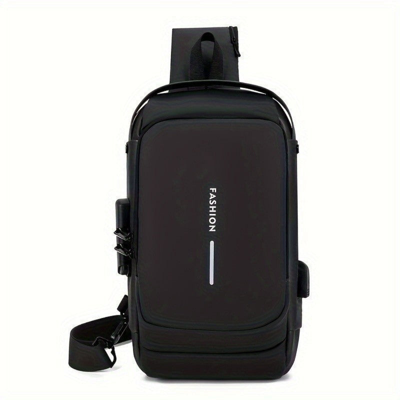 Mochila De Peito Masculina À Prova D'água Com Trava De Código USB - Dom Conrado