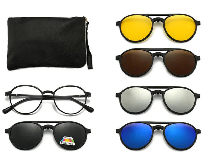 Oculos de Sol Masculino Magnetico Polarizado 6 em 1 - Dom Conrado