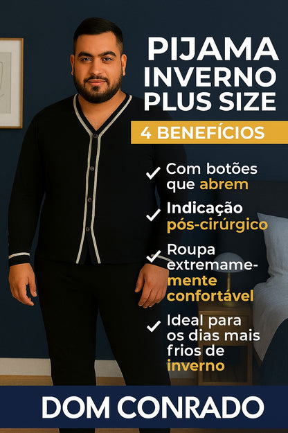 Pijama Inverno Masculino Conjunto Plus Size - Dom Conrado