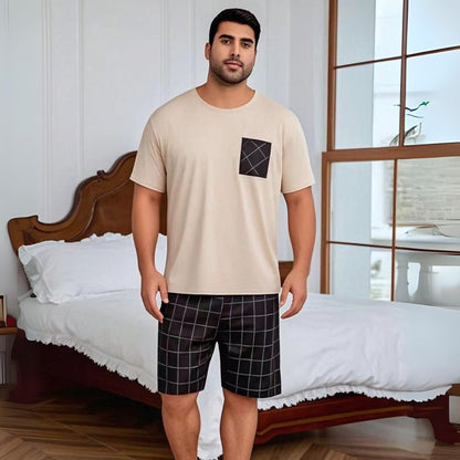 Pijama Masculino Plus Size Conjunto Camiseta e Shorts - Homem Conforto - Dom Conrado