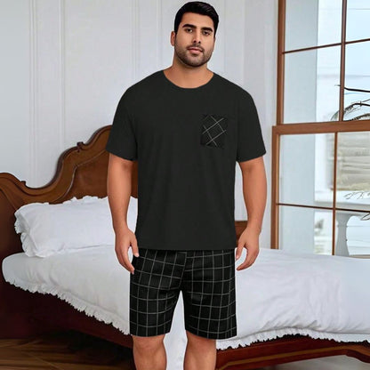 Pijama Masculino Plus Size Conjunto Camiseta e Shorts - Homem Conforto - Dom Conrado