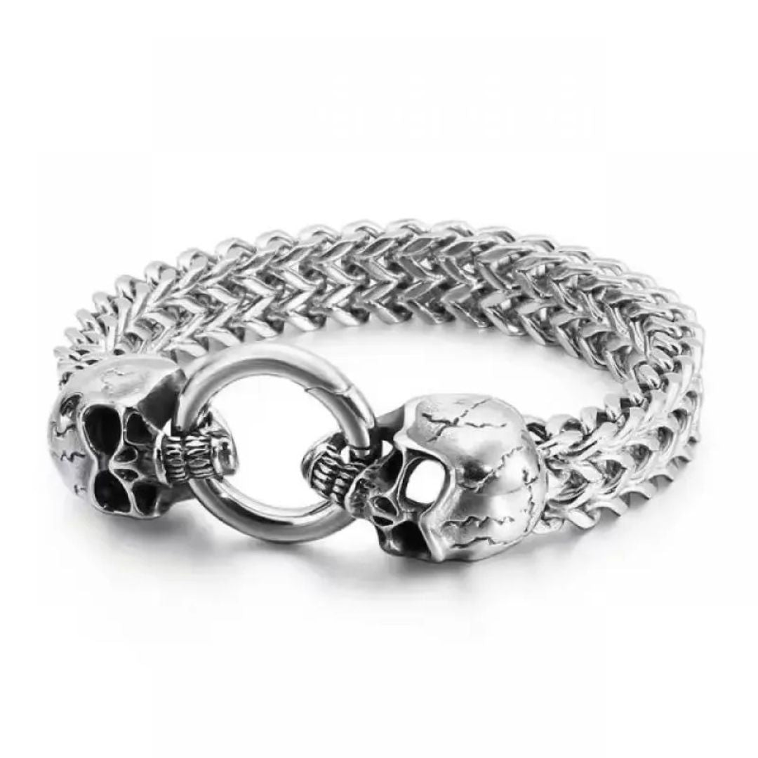 Pulseira Bracelete Masculino Caveira Aço Inox | Dom Conrado