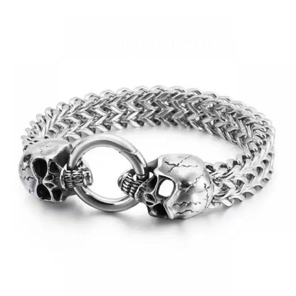 Pulseira Bracelete Masculino Caveira Aço Inox | Dom Conrado